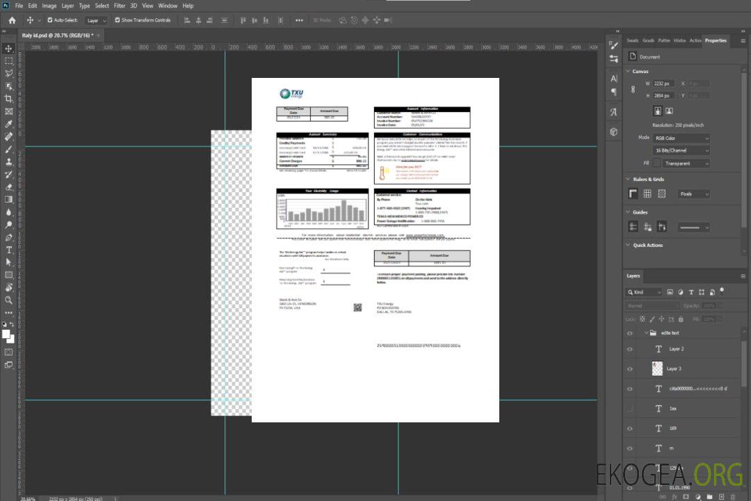 Facture commerciale des services publics de Texas TXU Energy SCR template Facture commerciale des services publics de Texas TXU Energy SCR template